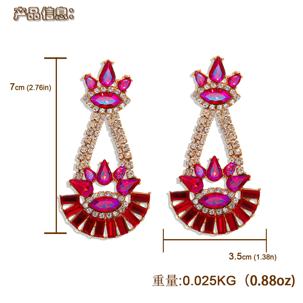 Exaggerated Diamond Eye Earrings Super Flash Full Diamond Earrings Trendy Temperament Creative Fashion Earrings Wholesale Nihaojewelry display picture 25