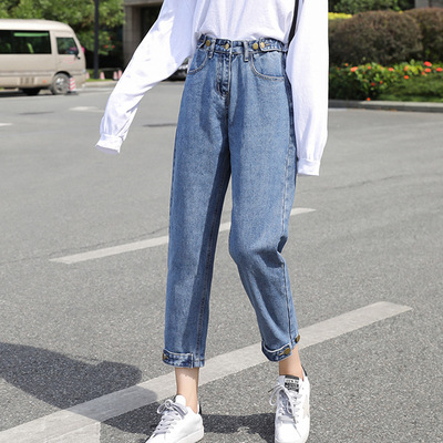 Diddy Jeans Paige 2020 Autumn new pattern Significantly higher Show thin student Haren Pantyhose child Real shot On behalf of