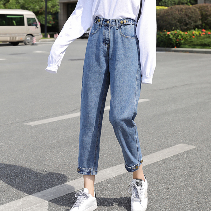 Diddy Jeans Paige 2020 Autumn new pattern Significantly higher Show thin student Haren Pantyhose child Real shot On behalf of