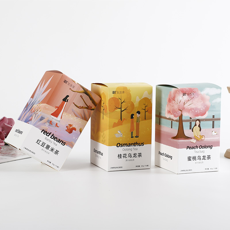 乌龙茶系列之茶叶盒230克白卡包装盒纸盒折叠彩色印刷礼品盒定做