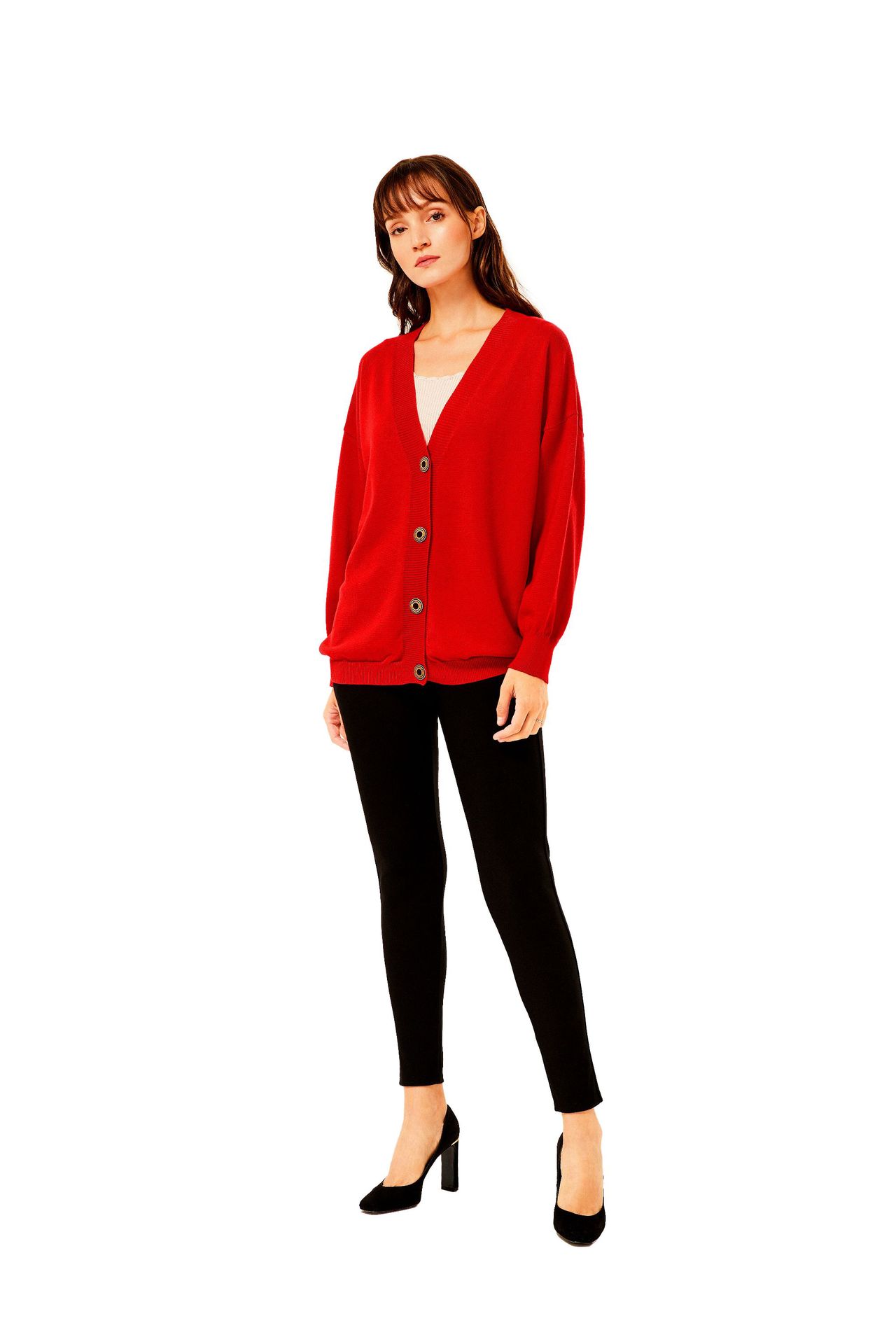 GraceChic Damenpullover Herbst/Winter 2020, lockerer, lässiger Strickpullover mit V-Ausschnitt und langen Ärmeln, Übergröße, auf Lager_voghion.com