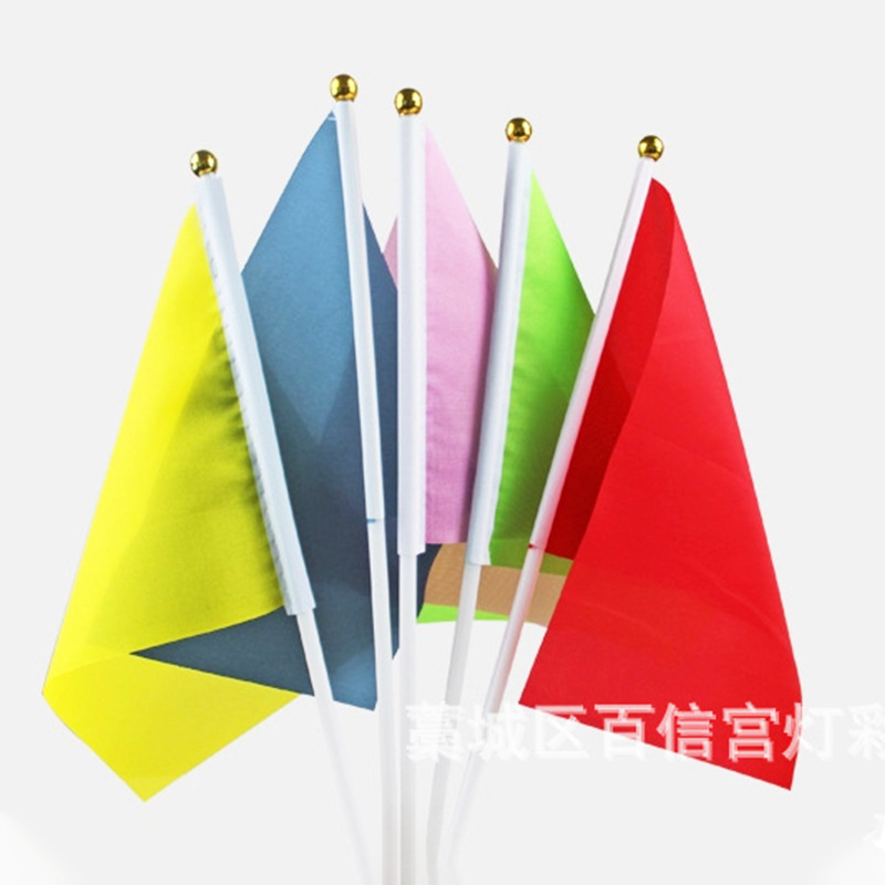 Hand-cranked flag factory custom 8 pink small colorful flags preschool morning exercise prop hand-waving flag sport meet banner