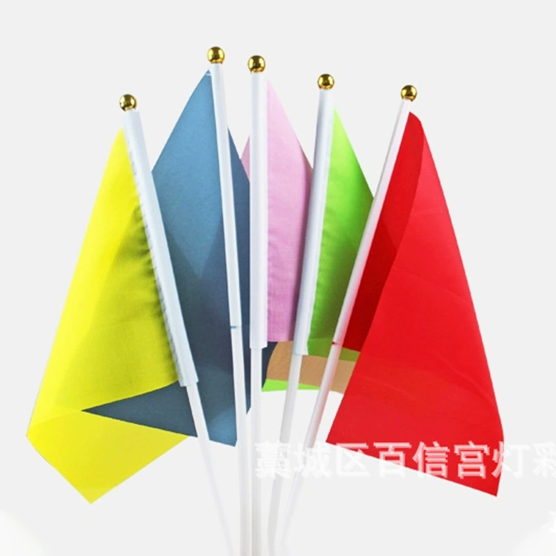 Hand-cranked flag factory custom 8 pink small colorful flags preschool morning exercise prop hand-waving flag sport meet banner