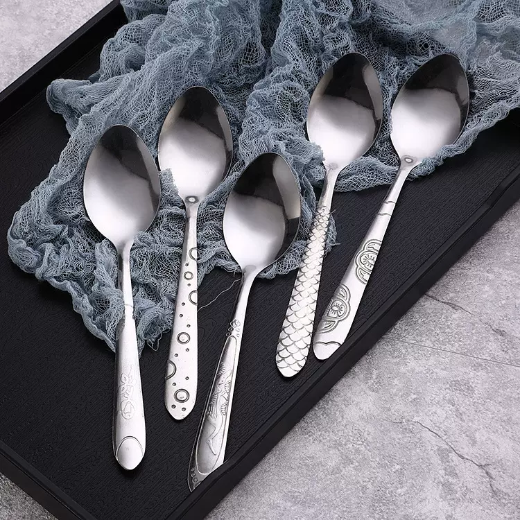 批发蝴蝶不锈钢汤勺西餐牛排叉勺套装 酒店餐厅餐具不锈钢勺子