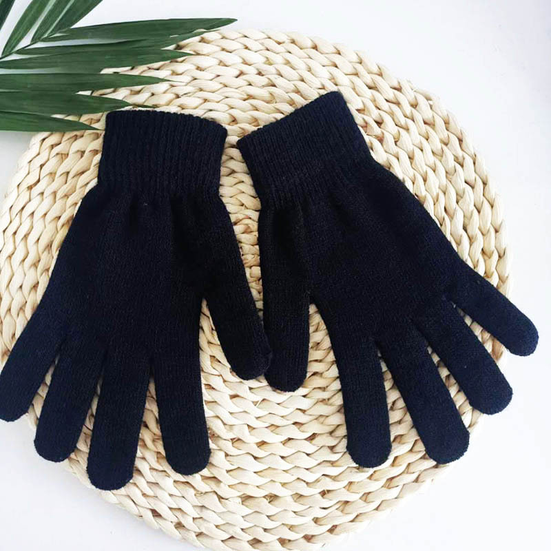 Winter Gloves Men Women Thickened Velvet Outdoor Warm Wool Touch Screen Knitted Gloves display picture 3