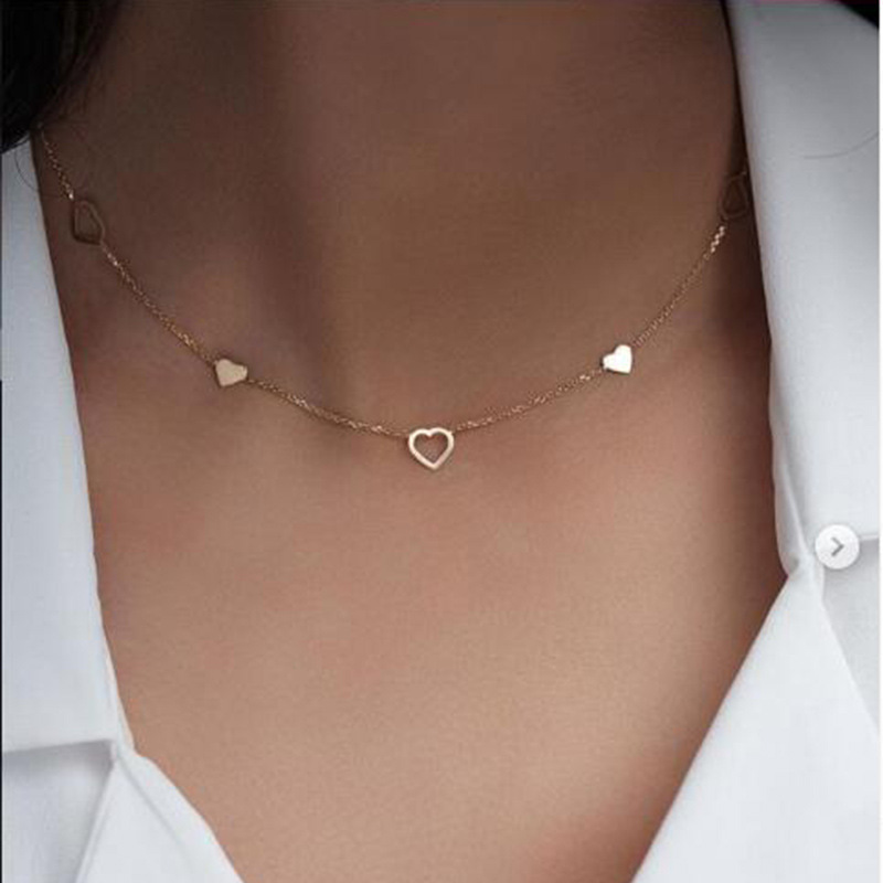 Simple Style Heart Titanium Steel Plating Necklace display picture 2