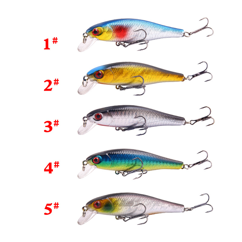 2 Pcs Shallow Diving Minnow Lure 95mm 8g Hard Sinking Minnow Fishing Baits Bass Trout Bowfin Saltwater Sea Fishing Lure