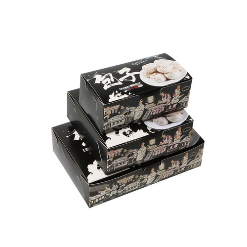 Chinese traditional breakfast buns, disposable takeout paper boxes, steamed buns, soup dumplings, meat buns, bread boxes