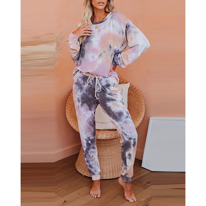 fashion print tie-dye casual home wear suit NSZH28680