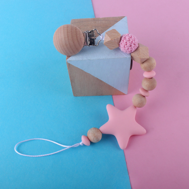 El Comercio exterior nuevo bebé chupete clip materno-infantil suministros Beech chupete cadena bebé mordedor anti-caída de la cadena anti-perdido