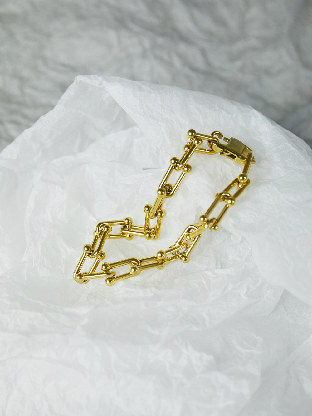 Wholesale Hip-hop Simple Style U Shape Titanium Steel Plating Gold Plated Bracelets display picture 3