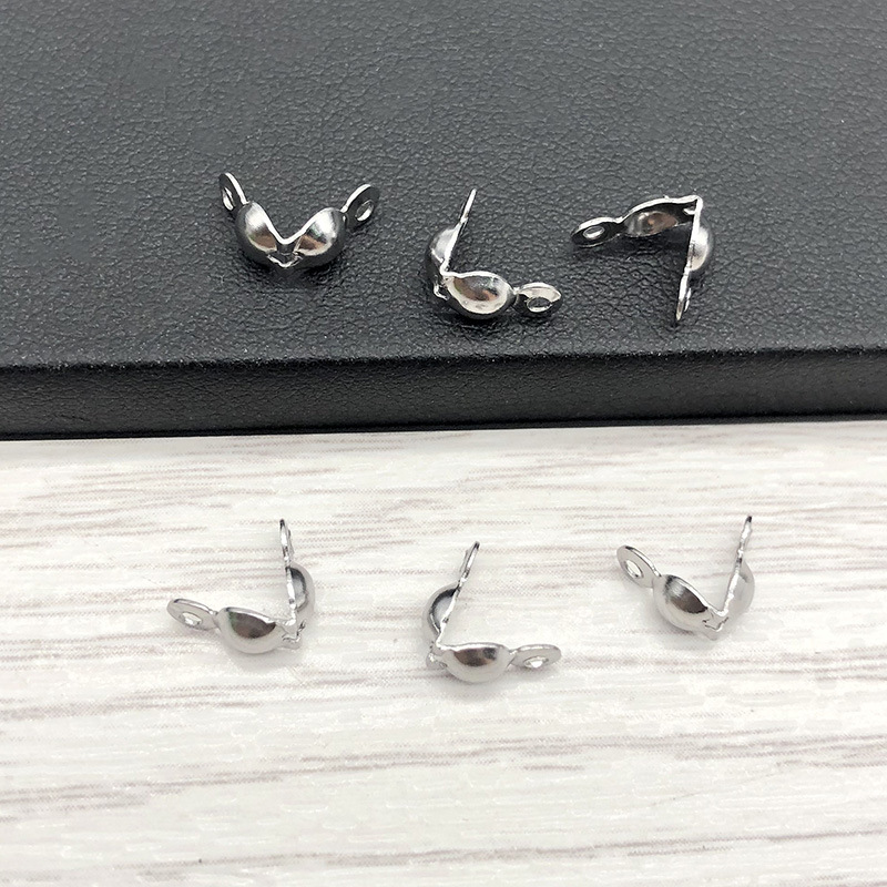 100 PCS/Package 4 * 8mm Hole 1~1.9mm Stainless Steel Solid Color Jewelry Buckle display picture 5