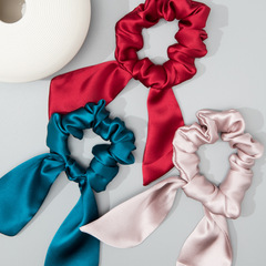 Silk Butterfly Bow Hair Tie Large with Tassel French Ins Style Hair Accessory Headband