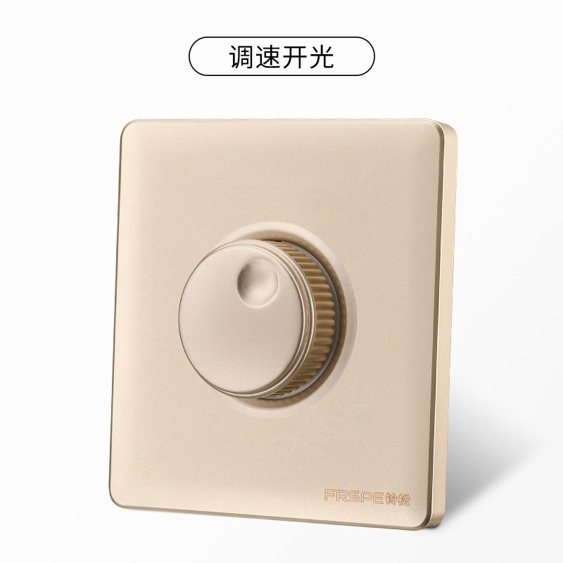 Panel de interruptores Bellson Osaka dorado tipo 86, interruptor de arco, enchufe de cinco orificios, placa de plástico ignífuga, fabricante, venta al por mayor