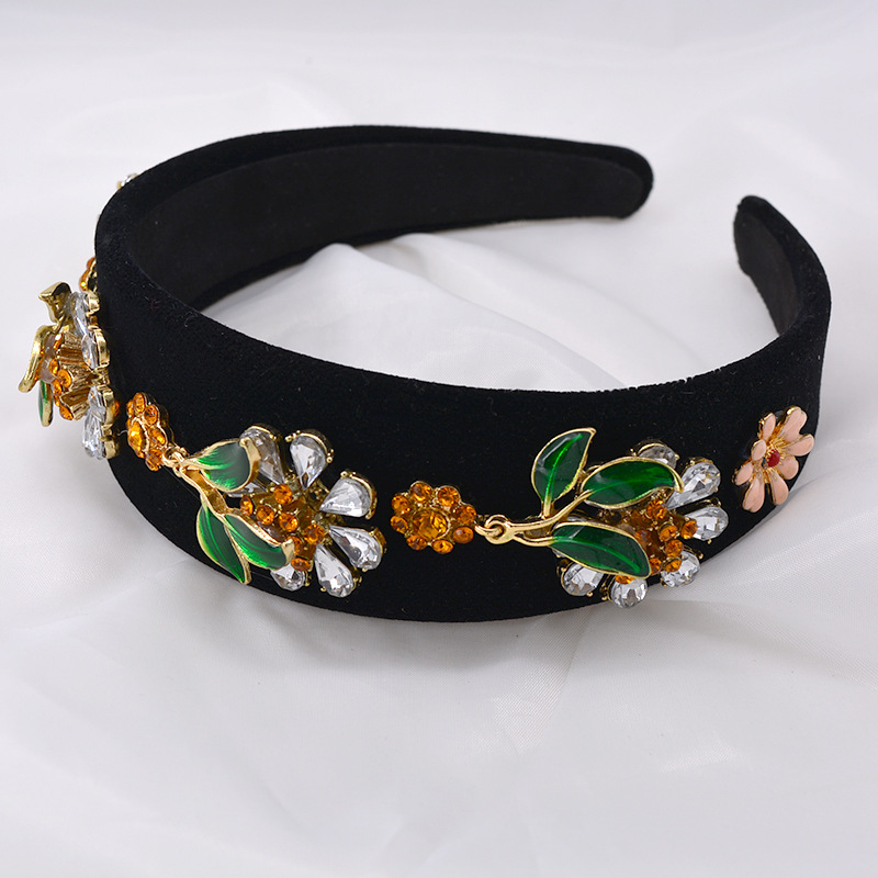 Hair Band Wide Side Simple Baroque Rhinestone Headband For Women Korean Pressure Hair display picture 4