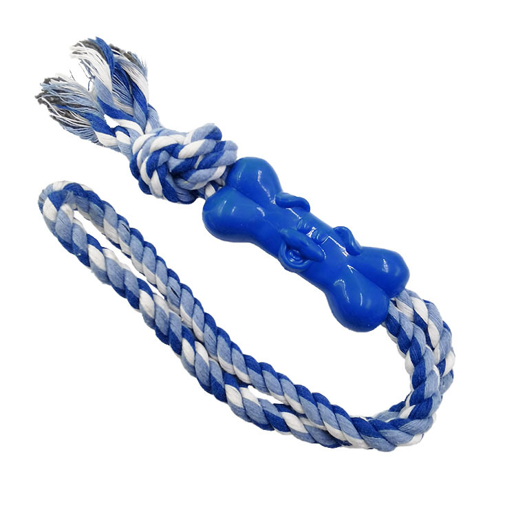Nudo de Mascota de juguete de hueso perro dientes molares fortalecimiento entrenamiento interactivo TPR cuerda resistente a mordeduras juguete fábrica al por mayor