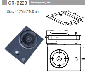 Guangrun Genuine RV Yate Hogar Infrarrojos Protección contra el viento Protección contra el fuego Estufa de gas de un solo ojo GR-B220