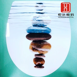 批量生产深圳冲水箱马桶盖塑料UV打印马桶冲水箱个性图案印刷