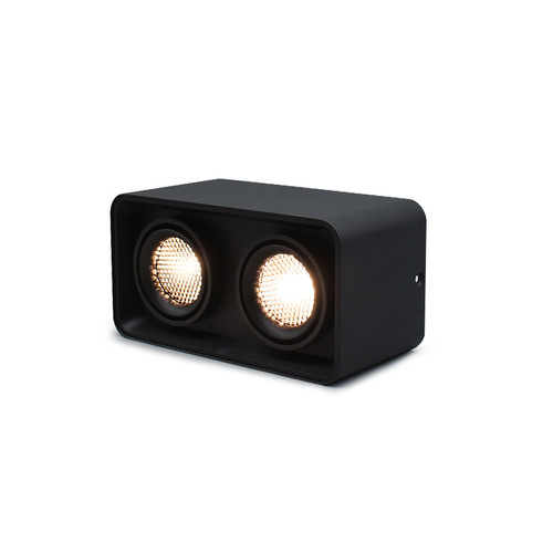 Square COB surface-mounted downlight LED dual-lens spotlight living room household ceiling light corridor no-downlight lighting