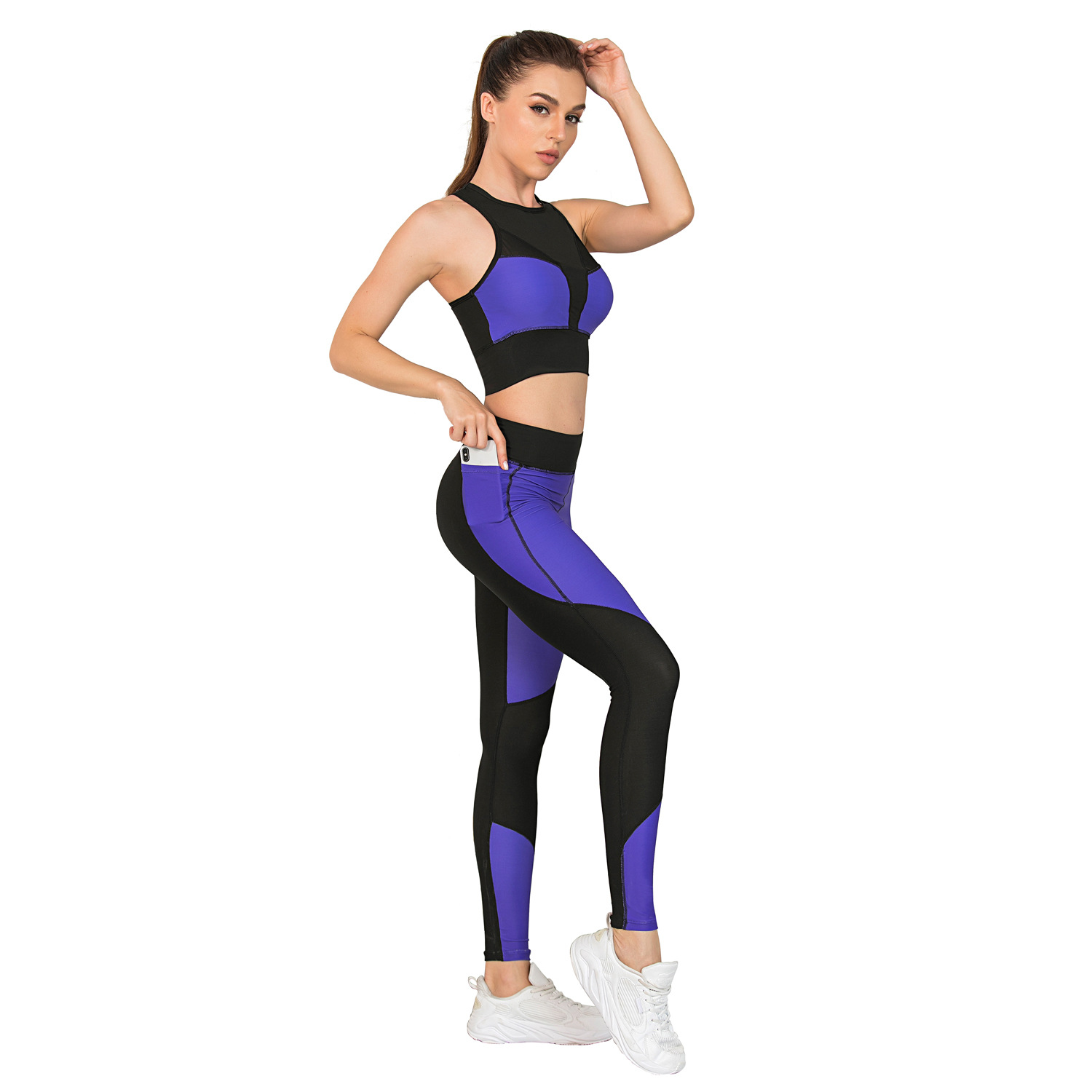 Fitness Suit Running Suit Yoga Suit With Pocket Tight Pants Sports Bra