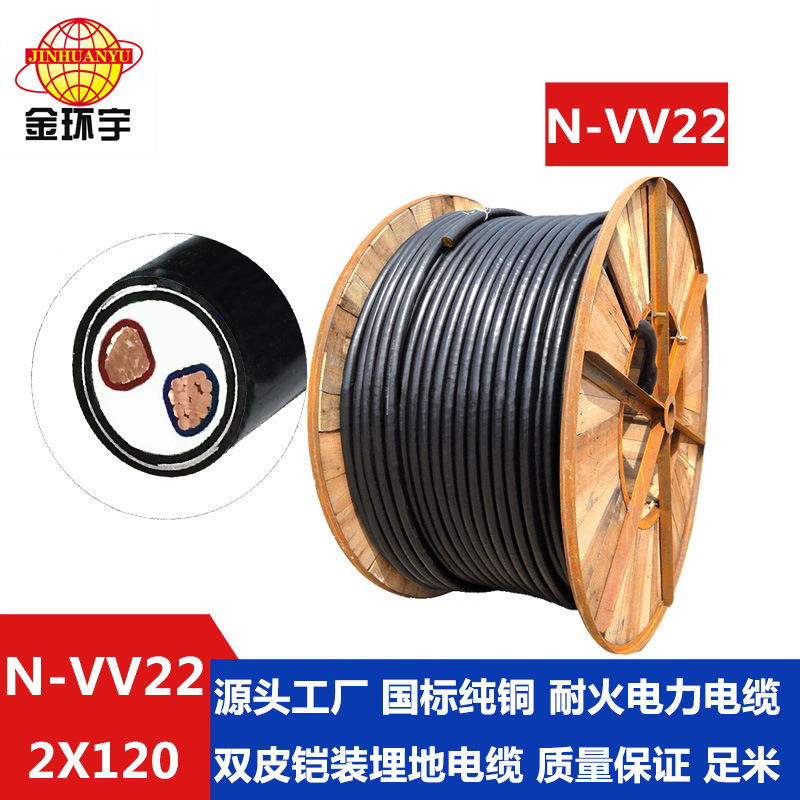 金环宇电缆N-VV22-2*120双层胶皮耐火电缆 深圳金环宇电线