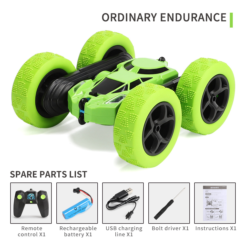 Double-sided Stunt Car 360-degree Rotating And Rolling High-speed Car Lights Children's Remote Control Car Toys Wholesale