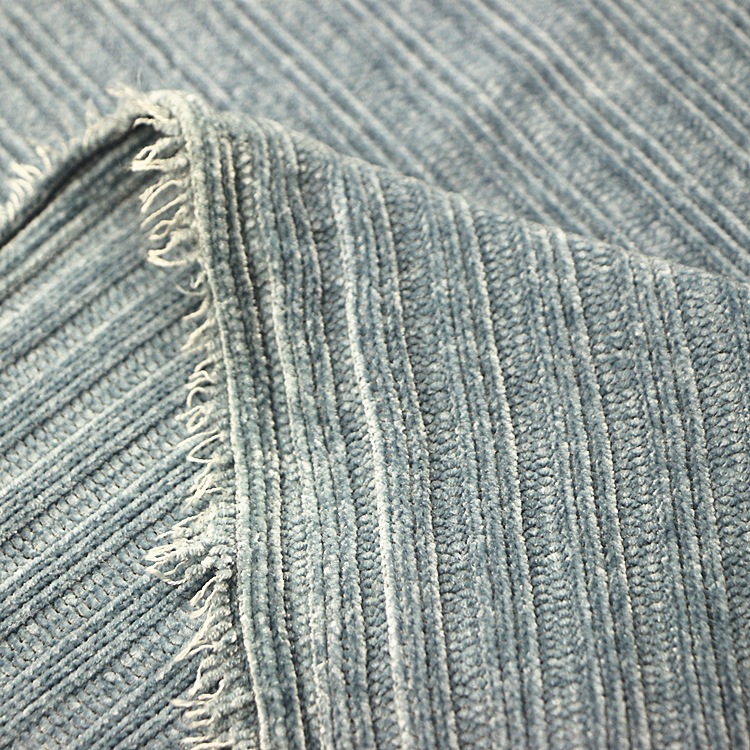 粗针罗纹雪尼尔半边绒布针织纬编全涤粗针螺纹罗纹雪尼尔半边绒布
