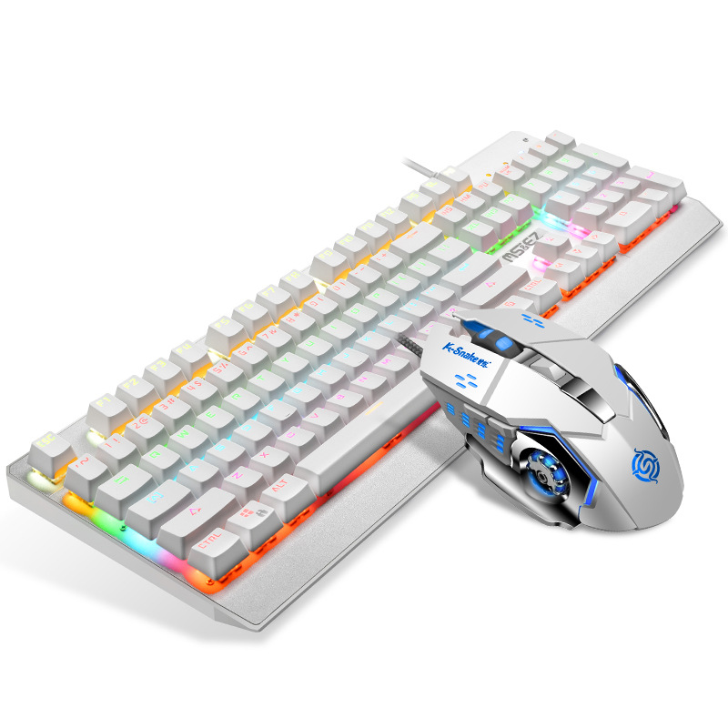 마우스와 키보드 세트 940 화이트 일반 사각형 키 캡 혼합 빛 엘리트 버전 + 게임 마우스