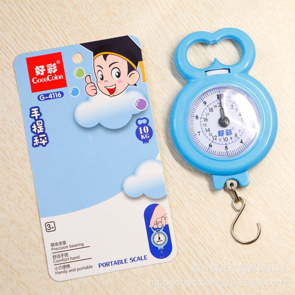 Студенческие портативные весы с крючком 10 кг портативные механические весы без батареи, канцелярские принадлежности с героями мультфильмов