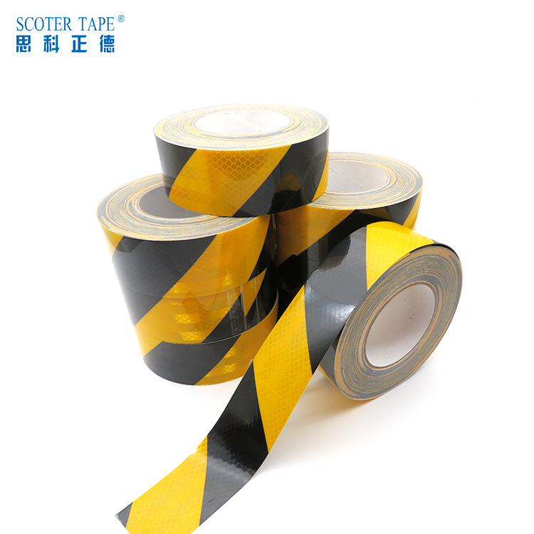 厂家批发高亮PET材质 黑黄汽车反光贴 道路交通反光汽车装饰贴