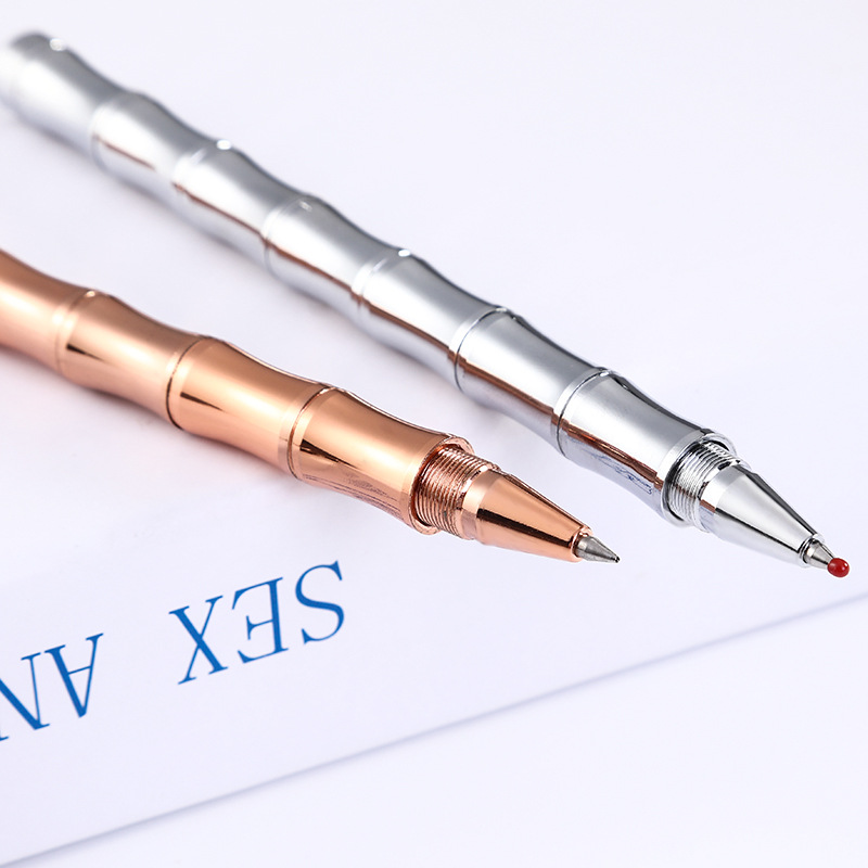 Fábrica al por mayor latón pluma de gel de metal firma pluma de bambú pluma de latón al aire libre pluma táctica de autodefensa pluma