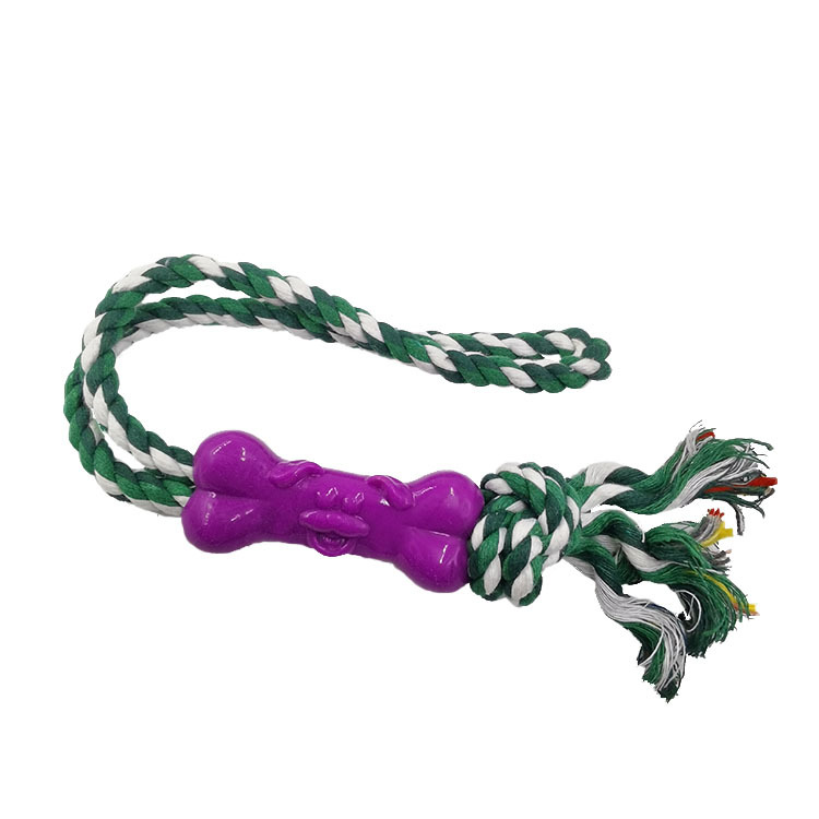 Nudo de Mascota de juguete de hueso perro dientes molares fortalecimiento entrenamiento interactivo TPR cuerda resistente a mordeduras juguete fábrica al por mayor