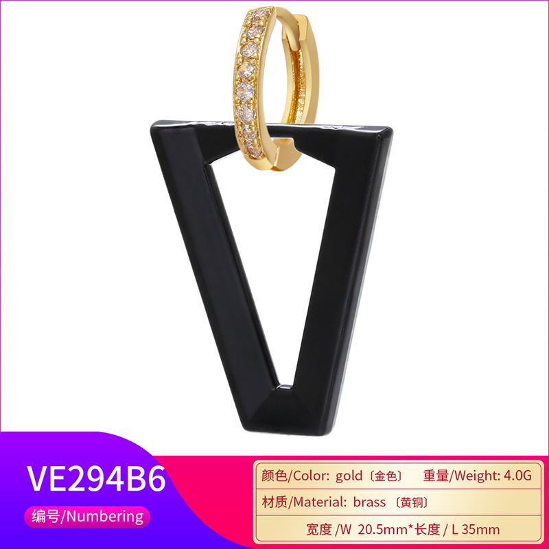 Spray Paint V-shaped Earrings Foreign Trade Paint Inverted Triangle Fluorescent Earrings V-shaped Earrings Cross-border Ve294 display picture 4
