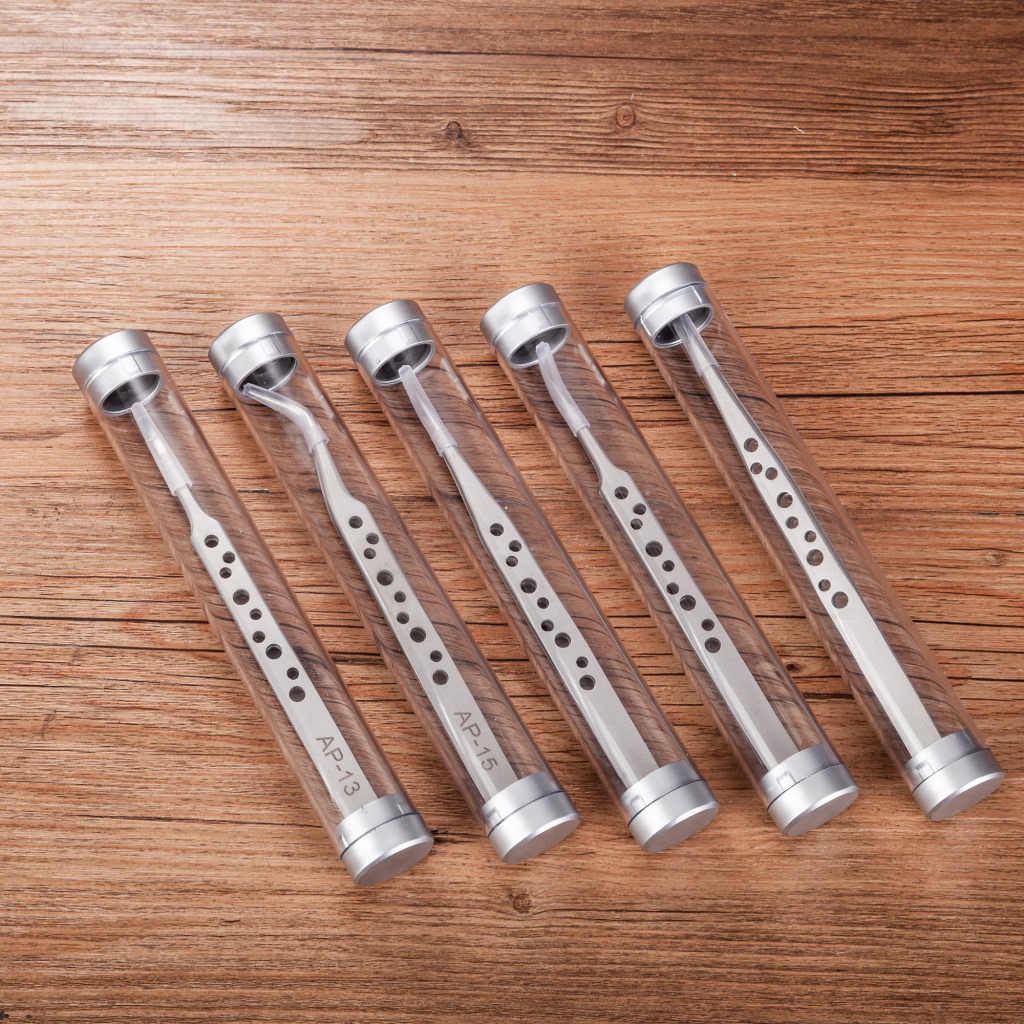 跨境现货 精密镊子  不锈钢洞洞镊子 土豪金镊子美甲贴钻