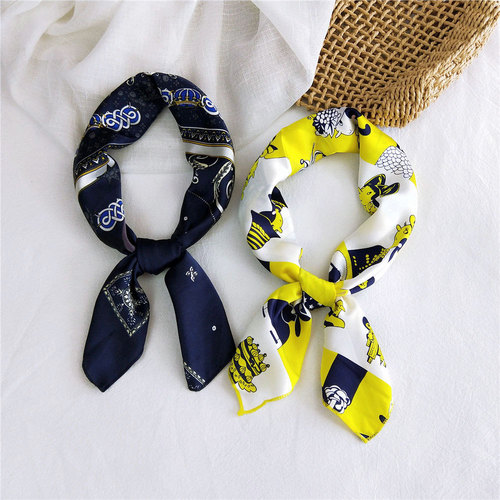70 new style silk scarf small square scarf for women spring, autumn and winter fashion versatile professional stewardess decorative small scarf Korean style headscarf