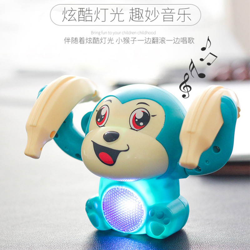 Tumbler Monkey, Rolling Monkey, Intelligence Electric Toy, Lighting and Music Controlled Sensing Rolling Monkey, Factory Direct Sale
