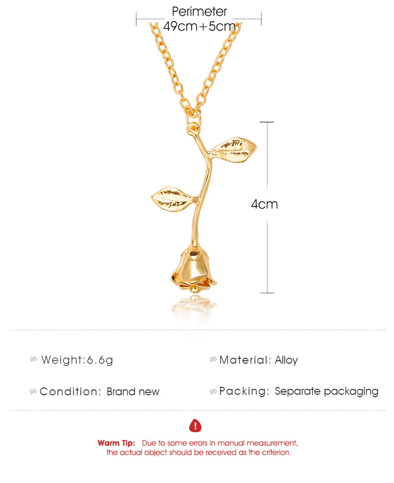 Hollow Rose Flower Pendant Necklace