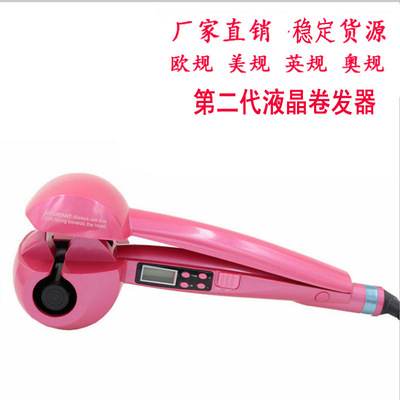 跨境亚马逊批发LCD液晶自动卷发器店铺保修时尚美发器陶瓷玉米烫|ms