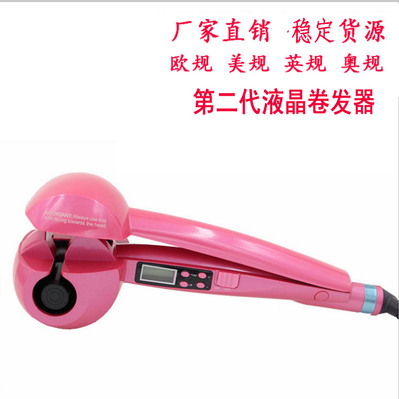 跨境亚马逊批发LCD液晶自动卷发器店铺保修时尚美发器陶瓷玉米烫|ms