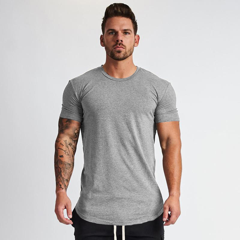 Foreign trade hot blank light board fitness short sleeve fashion leisure fitness training clothes slim fit sports leisure T-shirt