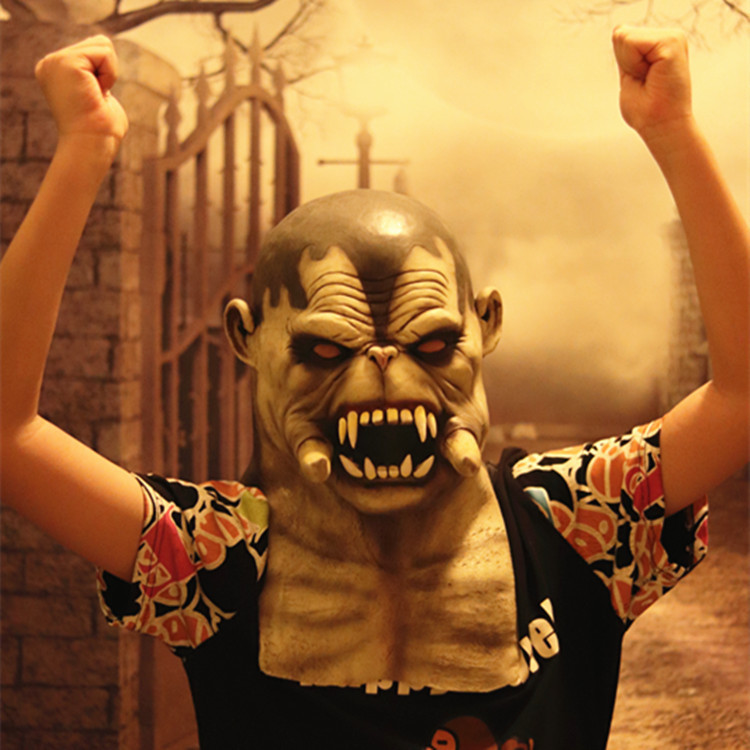 Monster máscara de Halloween horror apoyos rendimiento personas dientes largos monstruo sombrerería suministro directo fábrica