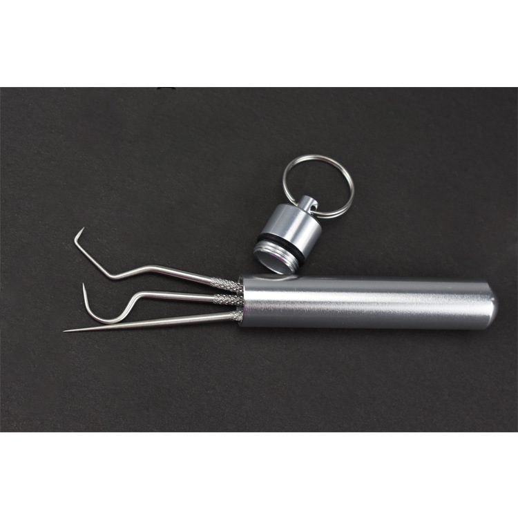 304 metal dental cleaning tools, stainless steel toothpicks, hook rods, portable oral and dental cleaning tool set pic 9