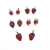 Fruit three dimensional strawberry, metal earrings with accessories, pendant, handmade