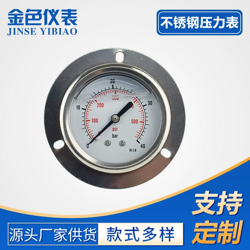 Y63 осевая кромка ударопрочные часы с фланцем ударопрочный манометр манометр корпус из нержавеющей стали манометр на заказ