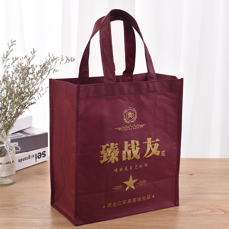 广告覆膜立体无纺布袋 创意彩印覆膜手提袋 外卖服装手提购物袋