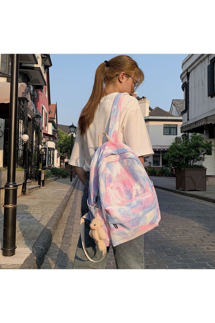 Mochila Escolar Nueva Moda Coreana Color Degradado Tie-dye Girl Estudiante Mochila Escolar Venta Al Por Mayor Nihaojewelry display picture 10