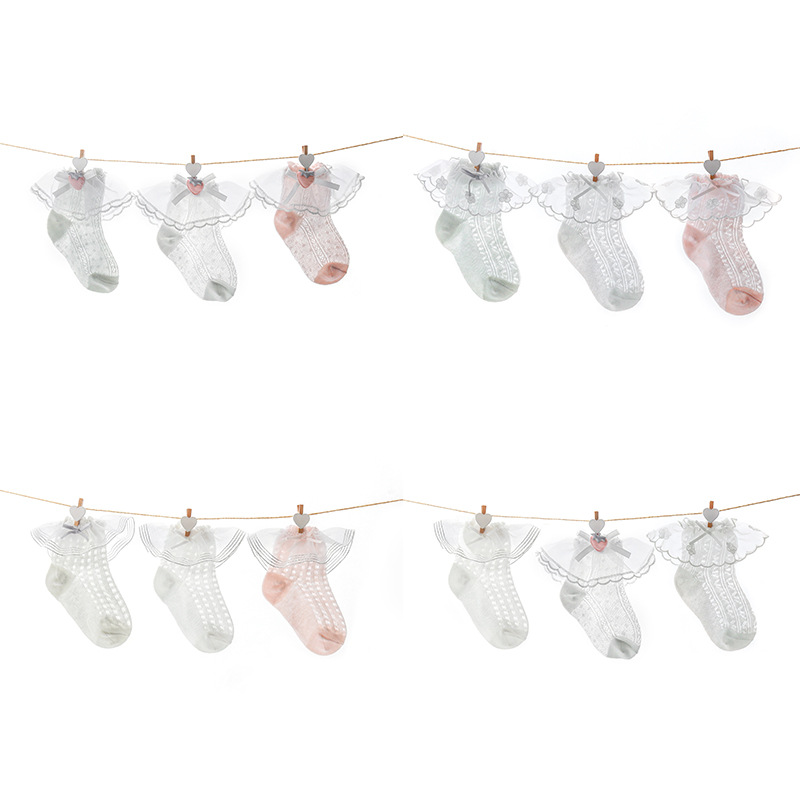 2020 nuevos calcetines de bebé de malla calcetines de encaje de arco calcetines de niña calcetines para niños verano Delgado