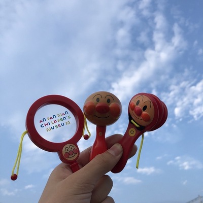 面包超人拨浪鼓 沙锤 响板 铃鼓出口日本尾单 哄娃早教婴幼儿玩具|ms