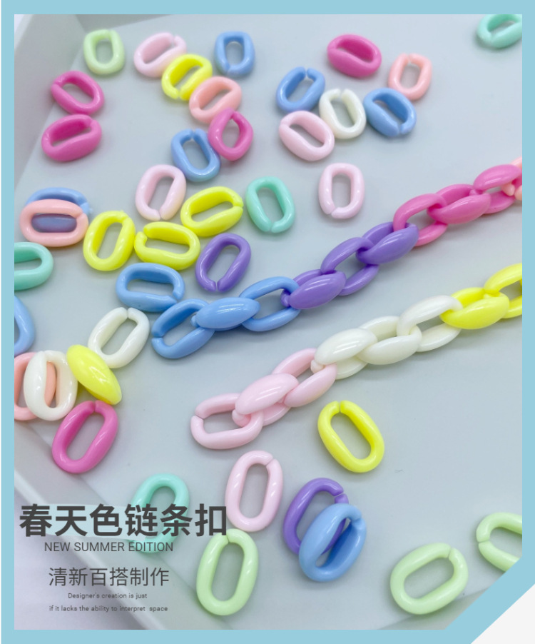 Factory direct sales of acrylic spring-colored chain buckles, versatile for making bag straps, diy for making headwear, hair strings and beads detail image 2