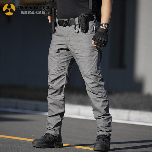 Archon Reverse Blade Tactical Pants Men's Loose Military Fan Multi-Pocket Waterproof Stretch Outdoor Overalls Spring and Autumn Training Pants